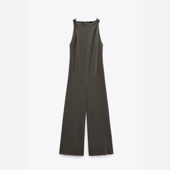 Zara Green Long Flowy Sleeveless Jumpsuit - Picture 5 of 7